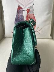 Fortok Chanel Metallic Caviar Quilted Mini Rectangular Flap Green 20cm - 3