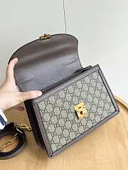 Fortok Gucci Ophidia GG Top Handle Bag Beige & Ebony GG Supreme Canvas 651055 25x17.5x7cm - 3