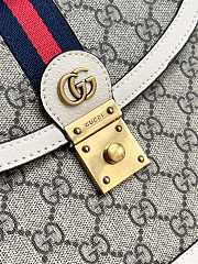 Fortok Gucci Ophidia GG Top Handle Bag Beige, White & Blue GG Supreme Canvas 651055 25x17.5x7cm - 5