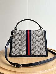 Fortok Gucci Ophidia GG Top Handle Bag Beige & Blue GG Supreme Canvas 651055 25x17.5x7cm - 5