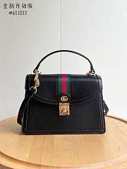 Fortok Gucci Ophidia GG Top Handle Bag Black 651055 25x17.5x7cm - 1