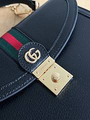 Fortok Gucci Ophidia GG Top Handle Bag Black 651055 25x17.5x7cm - 2