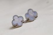 Fortok Van Cleef & Arpels Four-leaf Clover Purple Earrings - 1