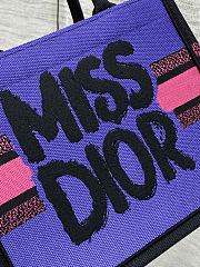 Fortok Dior Book Tote Pink, Purple and Black Miss Dior Graffiti Embroidery 36x27.5x16.5cm - 6