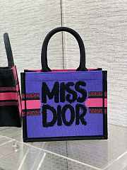 Fortok Dior Book Tote Pink, Purple and Black Miss Dior Graffiti Embroidery 36x27.5x16.5cm - 4