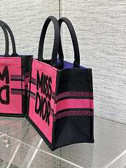 Fortok Dior Book Tote Pink, Purple and Black Miss Dior Graffiti Embroidery 36x27.5x16.5cm - 2