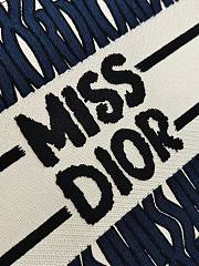 Fortok Dior Book Tote Black and Dark Blue Miss Dior Allover Embroidery 36x27.5x16.5cm - 6