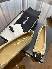 Fortok Chanel Beige & Black Ballerinas Ballet Flat Shoes - 6