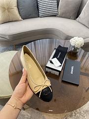 Fortok Chanel Beige & Black Ballerinas Ballet Flat Shoes - 4