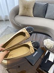 Fortok Chanel Beige & Black Ballerinas Ballet Flat Shoes - 2