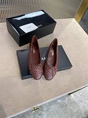 Fortok Chanel Burgundy Ballerinas Ballet Flat Shoes - 5