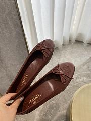 Fortok Chanel Burgundy Ballerinas Ballet Flat Shoes - 4