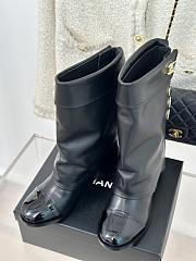 Fortok Chanel Soft Black Leather With Logo Boots  - 6