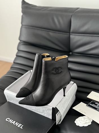 Fortok Chanel Ankle Boots Black With Logo