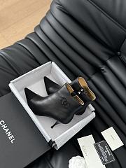 Fortok Chanel Ankle Boots Black With Logo - 6