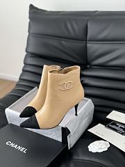 Fortok Chanel Ankle Boots Beige With Logo - 1