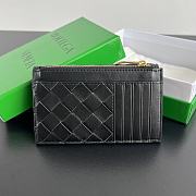Fortok Bottega Veneta Amdiamo Zippered Card Holder Black 776031 14x8.5x2cm - 5