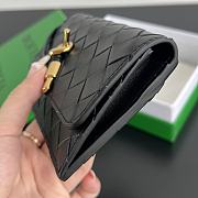 Fortok Bottega Veneta Amdiamo Zippered Card Holder Black 776031 14x8.5x2cm - 4