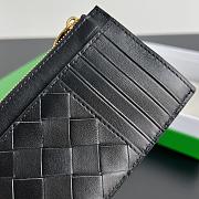 Fortok Bottega Veneta Amdiamo Zippered Card Holder Black 776031 14x8.5x2cm - 3