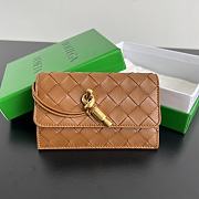 Fortok Bottega Veneta Amdiamo Zippered Card Holder Brown 776031 14x8.5x2cm - 1
