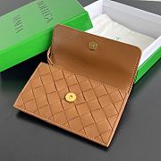 Fortok Bottega Veneta Amdiamo Zippered Card Holder Brown 776031 14x8.5x2cm - 4