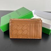 Fortok Bottega Veneta Amdiamo Zippered Card Holder Brown 776031 14x8.5x2cm - 5