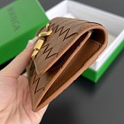 Fortok Bottega Veneta Amdiamo Zippered Card Holder Brown 776031 14x8.5x2cm - 2