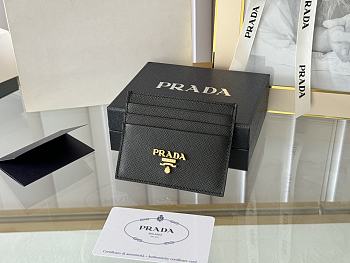 Fortok Prada Saffiano Leather Card Holder Black 1MC025 8x10cm