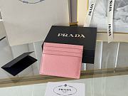 Fortok Prada Saffiano Leather Card Holder Pink 1MC025 8x10cm - 4