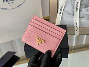 Fortok Prada Saffiano Leather Card Holder Pink 1MC025 8x10cm - 2