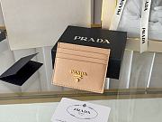 Fortok Prada Saffiano Leather Card Holder Beige 1MC025 8x10cm - 1