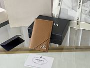 Fortok Prada Saffiano Leather Card Holder Brown 2MC101 11x7cm - 1