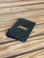 Fortok Saint Laurent Grain Leather Card Holder Black 607915 13x8x2cm - 5