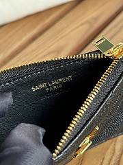 Fortok Saint Laurent Grain Leather Card Holder Black 607915 13x8x2cm - 3