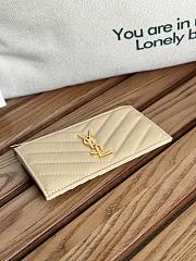 Fortok Saint Laurent Grain Leather Card Holder Beige 607915 13x8x2cm - 6