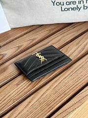 Fortok Saint Laurent Monogram Card Holder Black 423291 10x7.5x0.5cm - 3