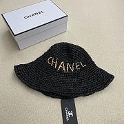 Fortok Chanel Chunky Knitted Straw Hat in Black / Beige / Brown - 6