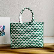 Fortok Prada Symbole Jacquard Fabric Handbag Green & White 1BA356 39x31x11cm - 3