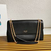 Fortok Prada Leather Shoulder Bag Black 1BD367 35x18x10.5cm - 1