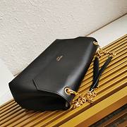 Fortok Prada Leather Shoulder Bag Black 1BD367 35x18x10.5cm - 4