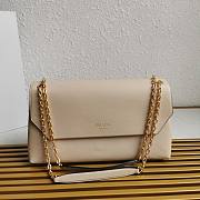 Fortok Prada Leather Shoulder Bag Beige 1BD367 35x18x10.5cm - 1