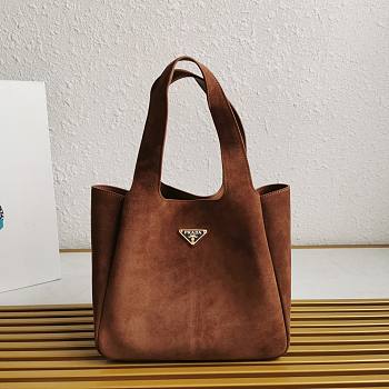 Fortok Prada Suede Leather Tote Bag 1BA349 18x16x10cm