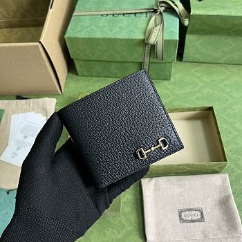 Fortok Gucci Horsebit Bifold Wallet Black 700462 11x9cm