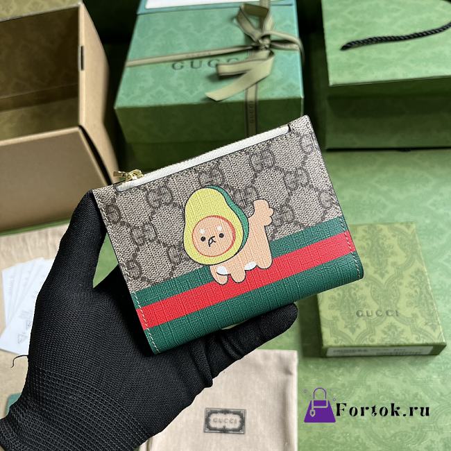 Fortok Gucci GG Supreme Canvas Wallet In Ebony 736758 12.5x9x2cm - 1