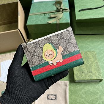 Fortok Gucci GG Supreme Canvas Wallet In Ebony 736758 12.5x9x2cm