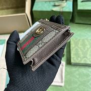 Fortok Gucci GG Marmont Card Holder Brown 597608 12x8cm - 4