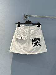 Fortok Dior Missdior Pocket Graffiti Letter Denim Skirt - 1