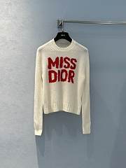 Fortok Dior 24 Miss Dior Black / Red Graffiti Letter Jacquard Knitted Sweater - 4