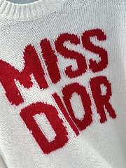 Fortok Dior 24 Miss Dior Black / Red Graffiti Letter Jacquard Knitted Sweater - 2