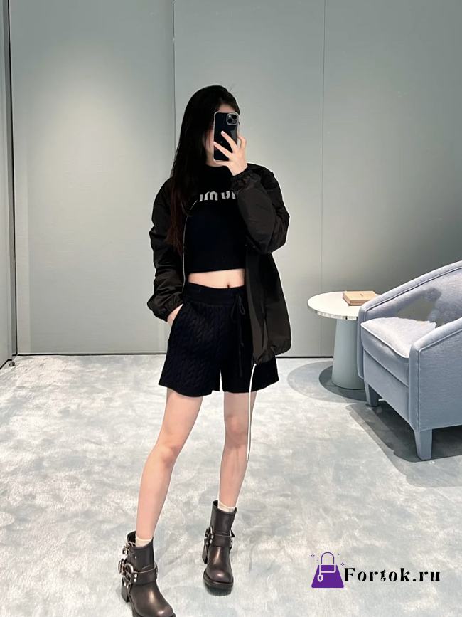 Fortok MiuMiu 24 Black Label Knitted Cardigan + Shorts Set  - 1